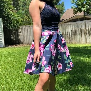 Floral two piece mini dress